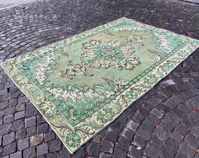 Large rug, Oushak  rug, Turkish rug, Vintage rug, Wool rug, Handmade rug, Carpet, Kilim, Home decor | 180 x 273 cm = 5,9 x 8,9 ft