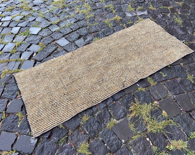 Interior Décor, Hand knotted rug, Runner kilim, Vintage kilim, Bohemian rug, Handmade rug, Wool rug, Carpet | 54 x 130 cm = 1,7 x 4,2 ft