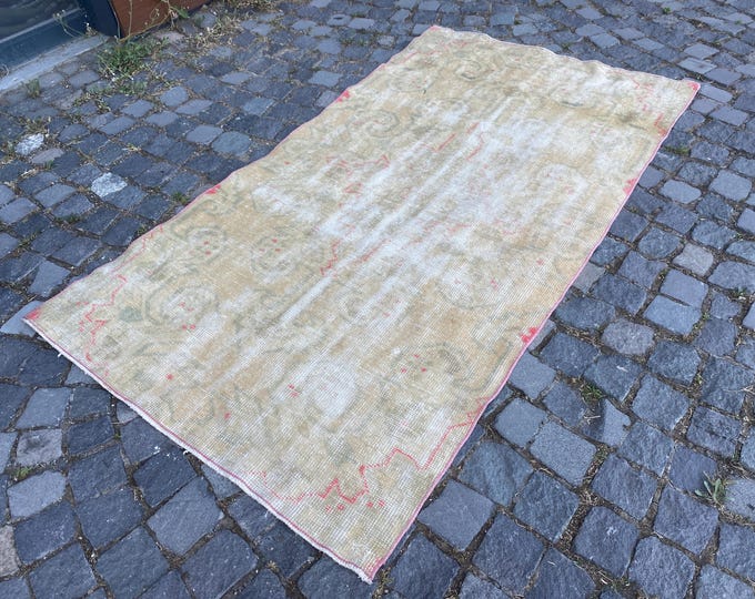 Turkish handmade rug, Bohemian wool rug, Kitchen carpet, Decor rug, Entryway rug | | 105 x 194 cm = 3,4 x 6,3 ft