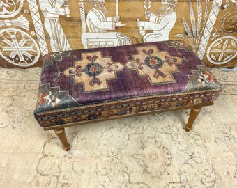 handmade ottoman bench  vintage ottoman footsool upholstered bench table ottomans poufs kilim bench piano bench entryway bench coffee table