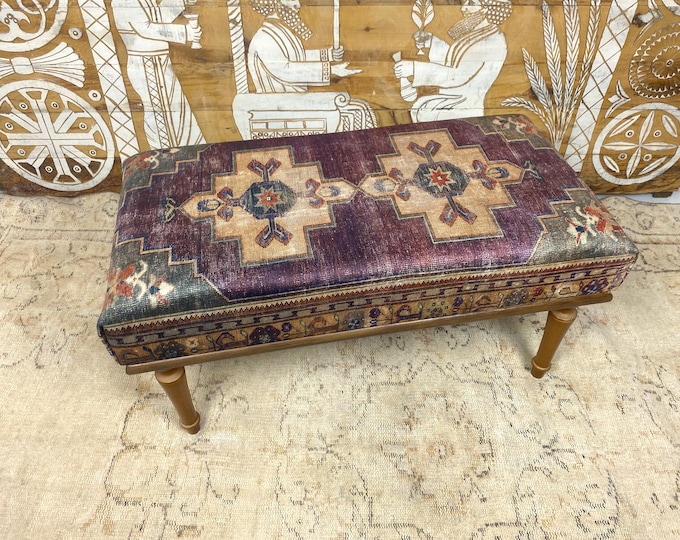 handmade ottoman bench  vintage ottoman footsool upholstered bench table ottomans poufs kilim bench piano bench entryway bench coffee table
