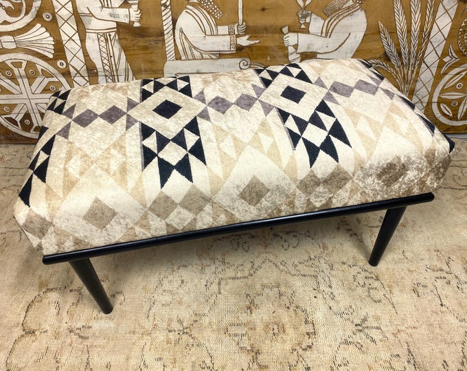 Handmade Bench, Ottoman Bench, Upholstered Bench, Boho Decor, Piano Seat, Dining Table Bench, Bedroom Hallway Bench
