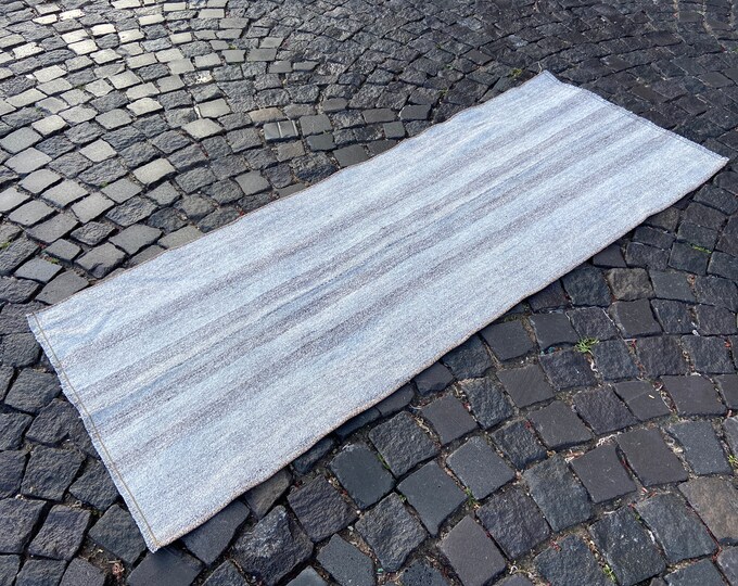 Interior Décor, Hand knotted rug, Runner kilim, Vintage kilim, Bohemian rug, Handmade rug, Wool rug, Carpet | 74 x 191 cm = 2,4 x 6,2 ft