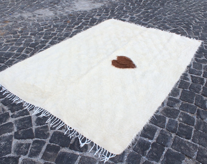 Nomadic Blanket Area kilim, Kilim rug, Vintage kilim rug, Turkish kilim rug, Handmade kilim, Wool kilim 5'0'' x 6'7'' = 152 cm x 208 cm