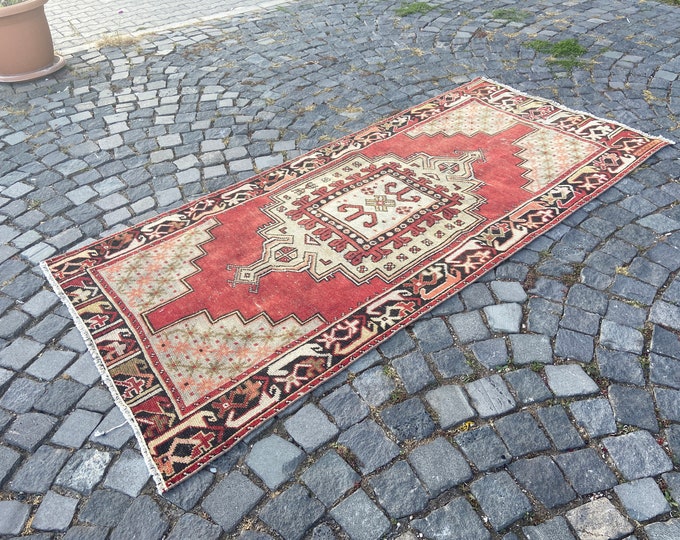 Handmade rug, Wool rug, Area Rug, Turkish rug, Home decor, Vintage rug,  Carpet, Kilim 103 x 225 cm = 3,3 x 7,3 ft
