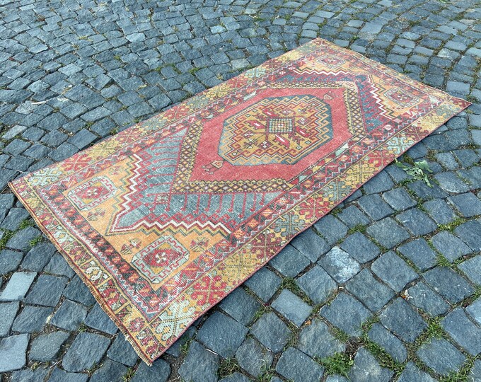 Vintage rug, Area Rug, Turkish rug, Home decor, Wool rug, Handmade rug, Carpet, Kilim 93 x 174 cm = 3,0 x 5,7 ft