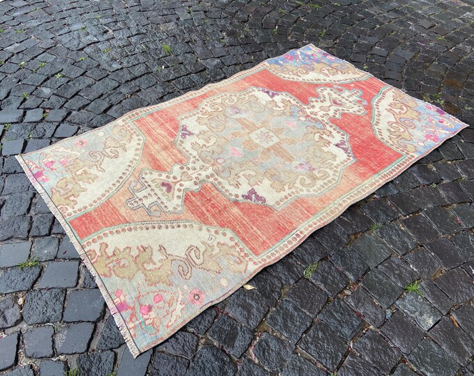 3,4 x 5,8 ft,Bohemian rug, Area Rug, Turkish rug, Home decor, Vintage rug, Wool rug, Handmade rug, Carpet, Kilim | 105 x 178 cm