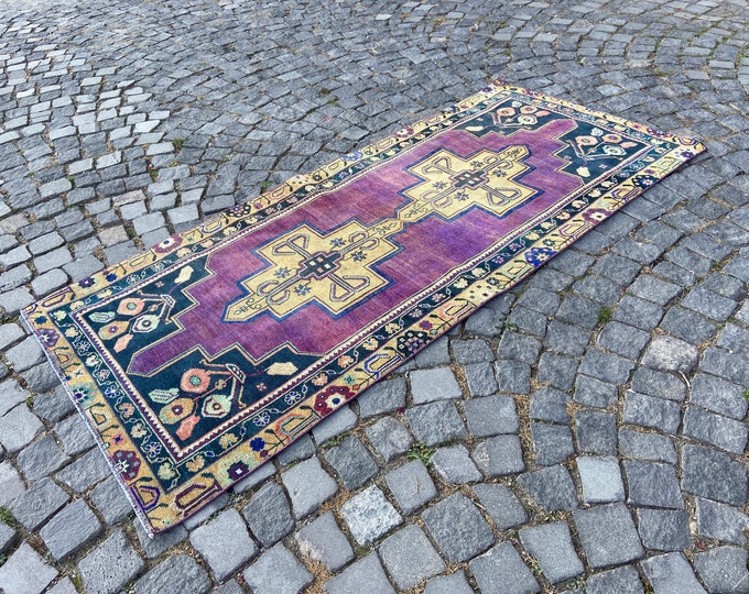 Bohemian rug, Turkish rug, Vintage rug, Runner Rug, Hallway rug, Wool rug, Handmade rug, Carpet, Kilim 94 x 207 cm = 3,0 x 6,7 ft
