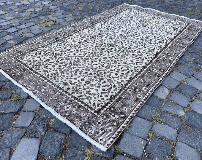 Handmade rug, Wool rug, Area Rug, Turkish rug, Home decor, Vintage rug,  Carpet, Kilim 119 x 201 cm = 3,9 x 6,5 ft