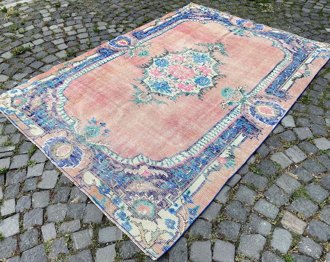 Oushak rug, Turkish rug, Rug, Large area rug, Vintage rug, Handmade rug, Wool rug FREE SHİPPİNG !! 174 x 252 cm = 5,7 x 8,2 ft