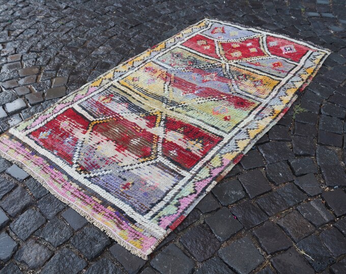 Turkish kilim, Vintage kilim, Area kilim, Home decor, Wool rug, Handmade rug, Carpet, Kilim |  3.0 x 5.6 ft =  94 x 174 cm