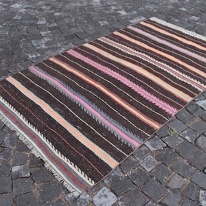Turkish kilim, Vintage kilim, Area Kilim, Kilim, Handmade kilim, Turkish rug, Wool rug, Home decor |  122 x 219 cm = 4,0 x 7,1 ft