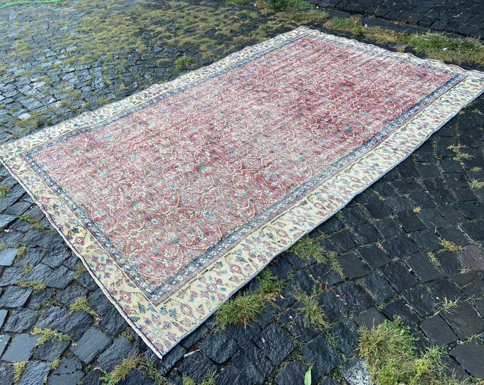 Oushak  rug, Turkish rug, Large rug, Vintage rug, Wool rug, Handmade rug, Carpet, Home decor | 178 x 270 cm = 5,8 x 8,8 ft