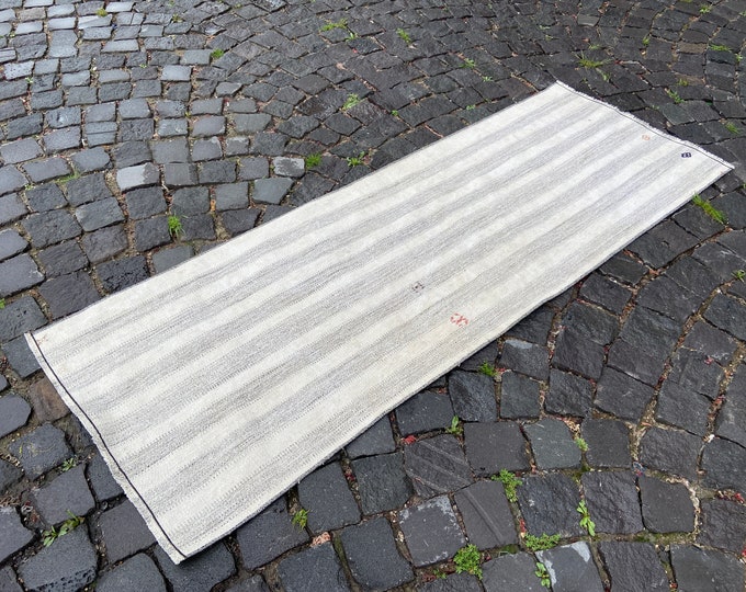 Turkish Kilim, Vintage kilim, Runner kilim, Wool kilim, Bohemian rug, Handmade kilim, Carpet, Hand-knotted rug | 63 x 176 cm = 2,0 x 5,7 ft
