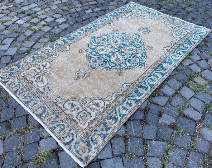 Bohemian rug, Area Rug, Turkish rug, Home decor, Vintage rug, Wool rug, Handmade rug, Carpet, Kilim 113 x 196 cm = 3,7 x 6,4 ft