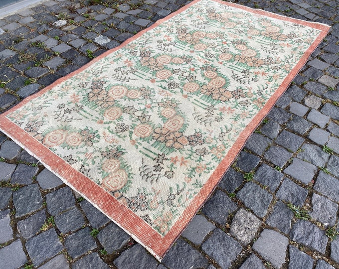 Turkish rug, Vintage rug, Area Rug, Home decor, Wool rug, Handmade rug, Carpet, Kilim | 106 x 196 cm = 3,4 x 6,4 ft