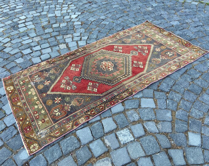 Turkish area rugs, Vintage bohemian rugs, Handmade wool rug, Living room rug, Decor rugs, Carpet, Organic rugs 93 x 191 cm = 3,0 x 6,2 ft
