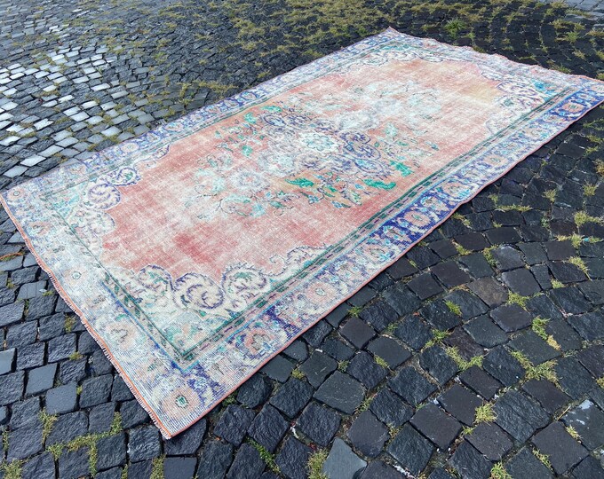 Turkish rug, Handmade rug, Carpet, Vintage rug, Bohemian rug, Home decor, Boho decor | 171 x 284 cm = 5,6 x 9,3 ft
