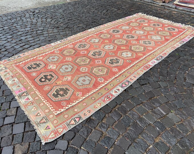 5,4 x 12,4 ft, housewarming rug handmade rug turkish rug rugs for bedroom vintage runner rug antique rug  gift for mom  farmhouse rug
