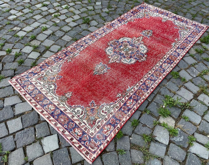 Home decor, Turkish rug, Vintage rug, Runner Rug, Hallway rug, Wool rug, Handmade rug, Carpet, Kilim | 95 x 205 cm = 3,1 x 6,7 ft