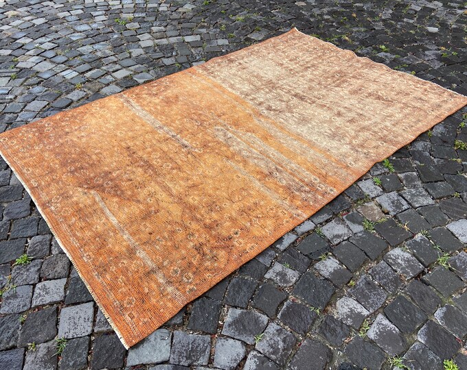 4,5 x 7,2 ft,Turkish handmade rug, Vintage wool rug, Hand knotted rug, Natural rug, Boho rug, Kilim rug, Organic  carpet | 140 x 222 cm