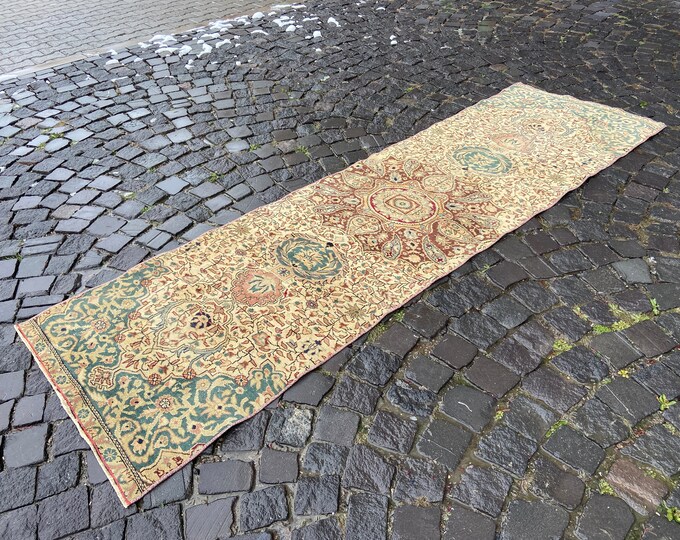 Handmade rug, Runner rug, Wool rug, Turkish rug, Corridor rug, Bohemian rug, Home decor, Carpet, Decor rug | 74 x 252 cm = 2,4 x 8,2 ft