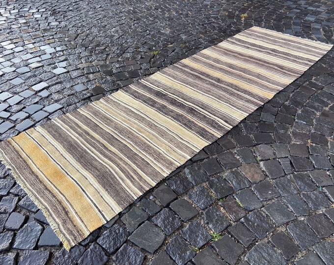2.8 x 7.6 ft, Ethnic rug, Interior Décor, Vintage rug, Kilim, Wool rug, Runner rug, Natural dyed rug, Hallway rug, Room decor | 87 x 235 cm