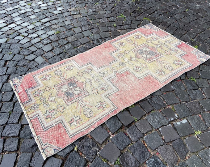 Carpet, Turkish rug, Handmade rug, Area rug, Kilim, Vintage rugs, Wool rug, Bohemian rug | 82 x 169 cm = 2,6 x 5,5 ft