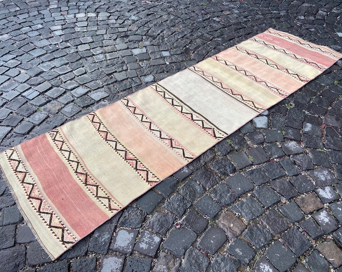 Turkish kilim, Rug runner, Corridor kilim, Vintage kilim, Kilim, Handmade kilim | 76 x 256 cm = 2,4 x 8,3 ft