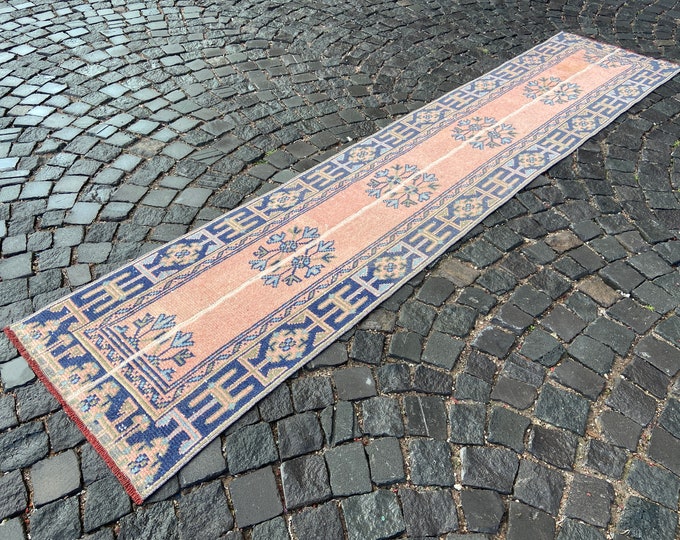 2,2 x 10,4 ft, Bohemian rug, Turkish rug, Vintage rug, Runner Rug, Hallway rug, Wool rug, Handmade rug, Carpet, Kilim | 69 x 320 cm