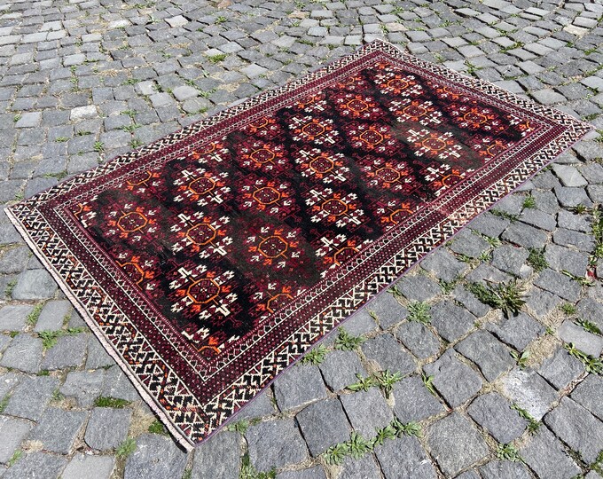 3,4 x 5,6 ft, Area rug, Handmade rug, Wool rug, Bohemian rug, Turkish rug, Vintage rug, Decor rug, Floor rug | 105 x 172 cm
