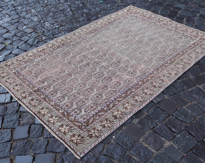 Handmade rug, Vintage rug, Area Rug, Turkish rug, Home decor, Wool rug,  Carpet, Kilim | 3.9 x 5.9 ft =  120 x 183 cm