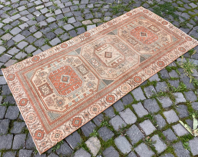 2,8 x 5,7 ft, Oushak Rug, Handmade Wool Rug, Turkish Rug, Bohemian Rug, Carpet Kilim Rug, Vintage Rug, Area Rug,  86 x 174 cm