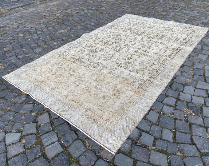 Large rug, Oushak  rug, Turkish rug, Vintage rug, Wool rug, Handmade rug, Carpet, Kilim, Home decor | 156 x 265 cm = 5,1 x 8,6 ft