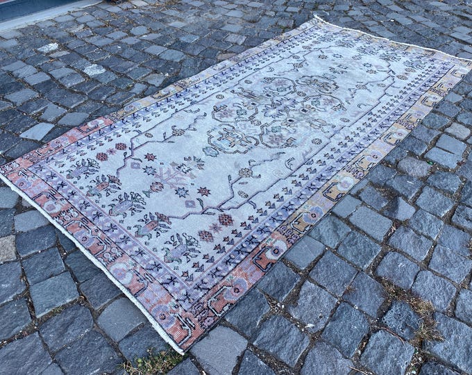 Kitchen rug, Handmade area rug, Turkish vintage rug, Bohemian wool rug, Decor rug | 3,3 x 6,4 ft