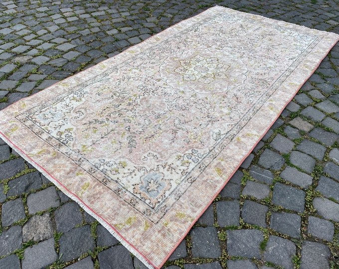 Area Rug, Turkish rug, Home decor, Vintage rug, Wool rug, Handmade rug, Carpet, Kilim, Bohemian rug | 115 x 222 cm = 3,7 x 7,2 ft