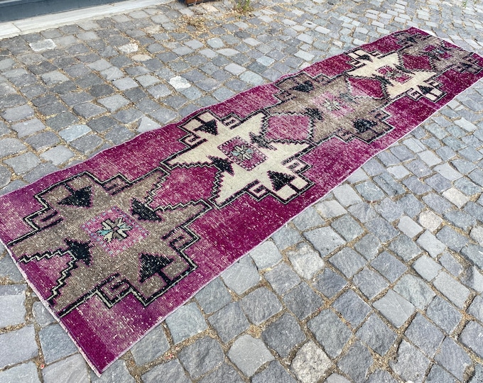 Handmade vintage rug Turkish runner rug Wool rug Carpet Bohemian rug Oushak Rug Traditional rug Runner Rug Antique Rug Kilim Rug