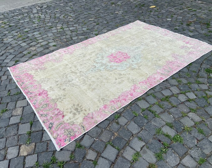 Large rug, Oushak  rug, Turkish rug, Vintage rug, Wool rug, Handmade rug, Carpet, Kilim, Home decor | 150 x 254 cm = 4,9 x 8,3 ft