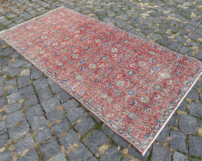 2,9 x 6,0 ft Area Rug, Turkish rug, Home decor, Vintage rug, Wool rug, Handmade rug, Carpet, Kilim | 90 x 183 cm