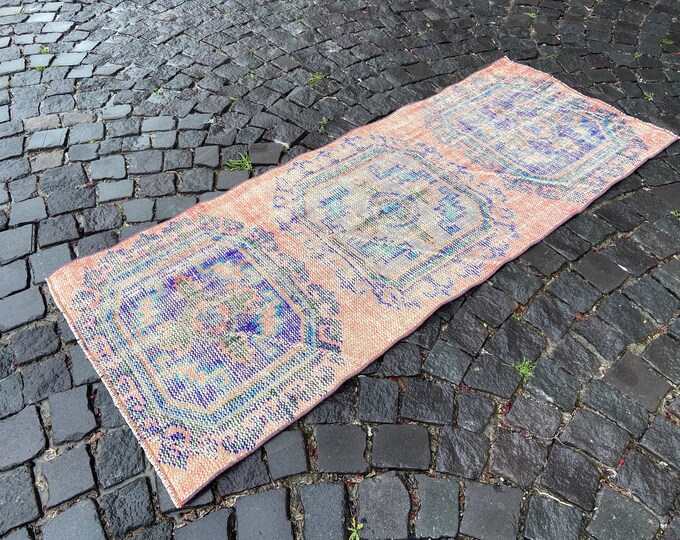 Runner Rug, Turkish rug, Vintage rug, Hallway rug, Wool rug, Handmade rug, Carpet, Kilim, Home decor | 72 x 182 cm = 2,3 x 5,9 ft