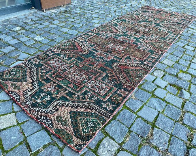 Runner Rug, Turkish rug, Vintage rug, Hallway rug, Wool rug, Handmade rug, Carpet, Kilim, Home decor | 93 x 290 cm = 3,0 x 9,5 ft