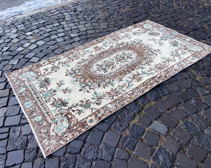 Vintage rug, Area Rug, Turkish rug, Home decor, Wool rug, Handmade rug, Carpet, Kilim | 109 x 206 cm = 3,5 x 6,7 ft