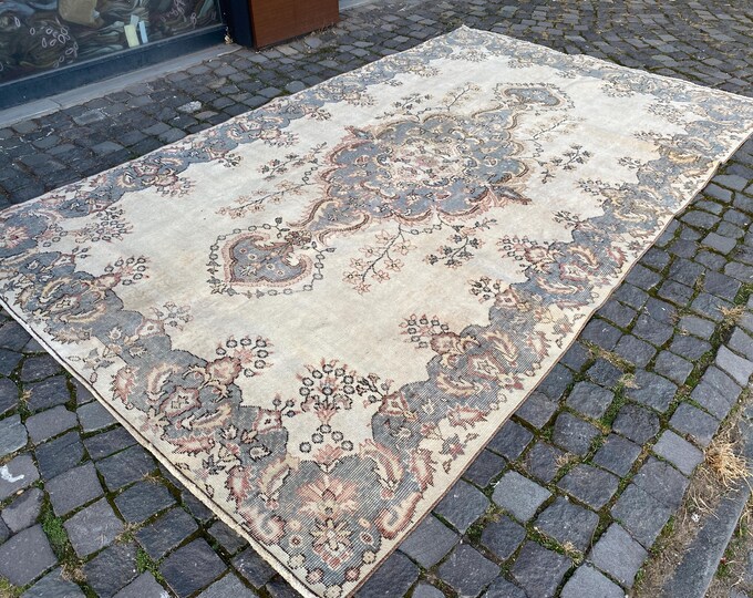 Turkish rug, Handmade rug, Wool rug, Bohemian rug, Carpet, Large rug, Vintage rug, Decor rug | 195 x 307 cm = 6,3 x 10, ft