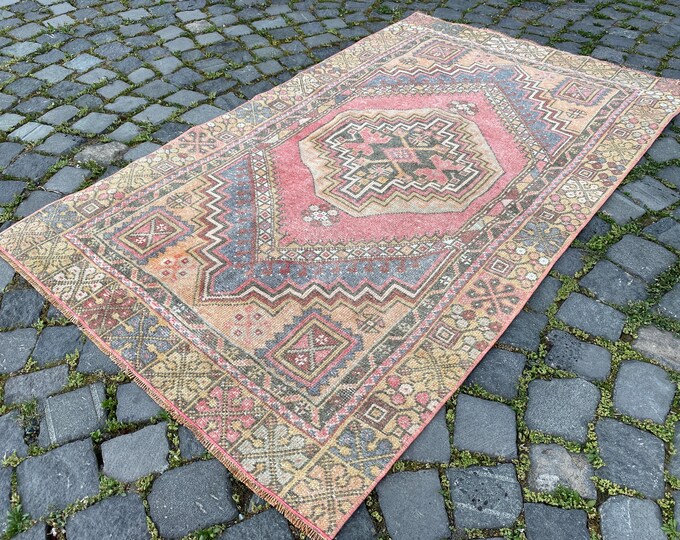 Area Rug, Turkish rug, Home decor, Vintage rug, Wool rug, Handmade rug, Carpet, Kilim |97 x 165 cm = 3,1 x 5,4 ft