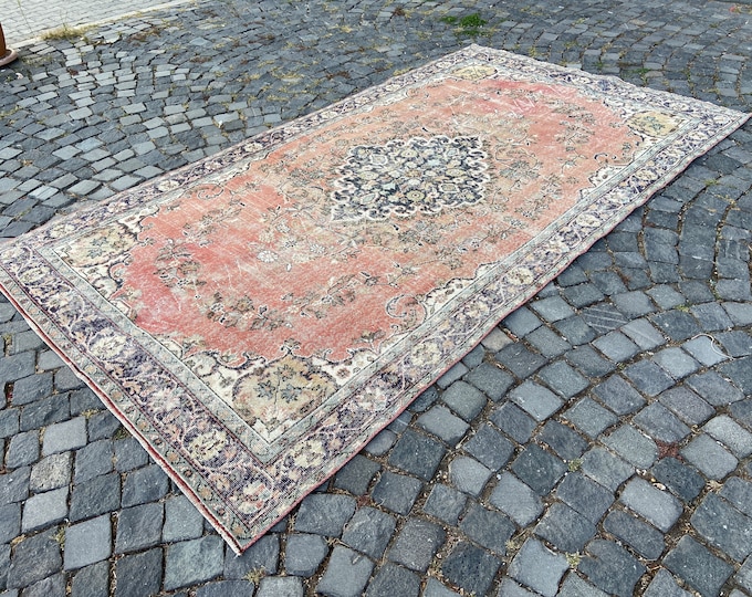Bohemian Rug, Carpet Kilim Rug, Vintage Rug, Living Room Rug, Oushak Rug, Handmade Wool Rug, Turkish Rug Large, 164 x 291 cm = 5,3 x 9,5 ft
