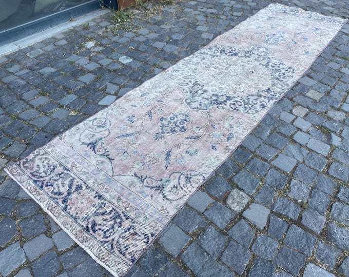 Runner Rug, Turkish rug, Vintage rug, Hallway rug, Wool rug, Handmade rug, Carpet, Kilim, Home decor | 84 x 314 cm = 2,7 x 10, ft