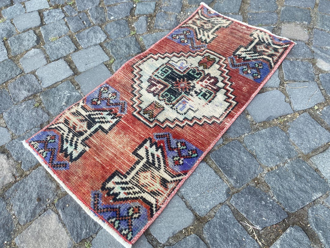 Tukish Wool Rug Tax Free Small Vintage Turkish Wool Rug, Bohemian Kilim (38 X 74 Cm) - Etsy