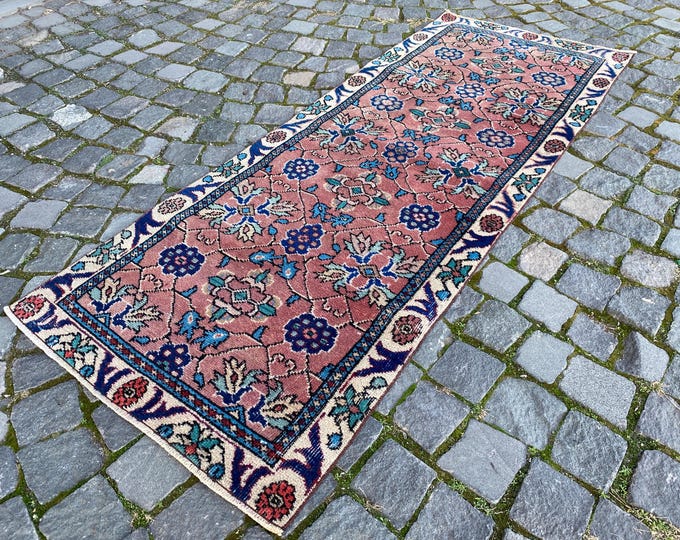 Turkish wool rug, Runner rug, Turkish rug, Vintage rug, Kitchen rug, Wool rug, Entryway rug, Natural dyed rug 70 x 184 cm = 2,2 x 6,0 ft