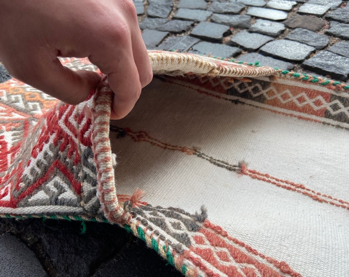 1,3 x 4,3 ft Kilim cushion, Turkish kilim,  Orginal kilim pillow, Handmade kilim, Embroidered Unique cushion |  41 x 134 cm