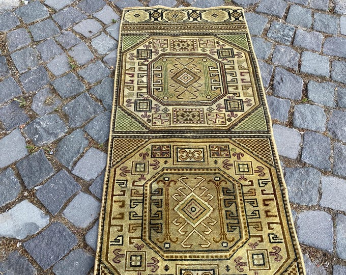 Runner rug , Turkish rug, Vintage rug, Hallway rug, Wool rug, Handmade rug, Carpet, Kilim, Home decor ,Corridor Rug, Oushak Rug, Vintage Rug